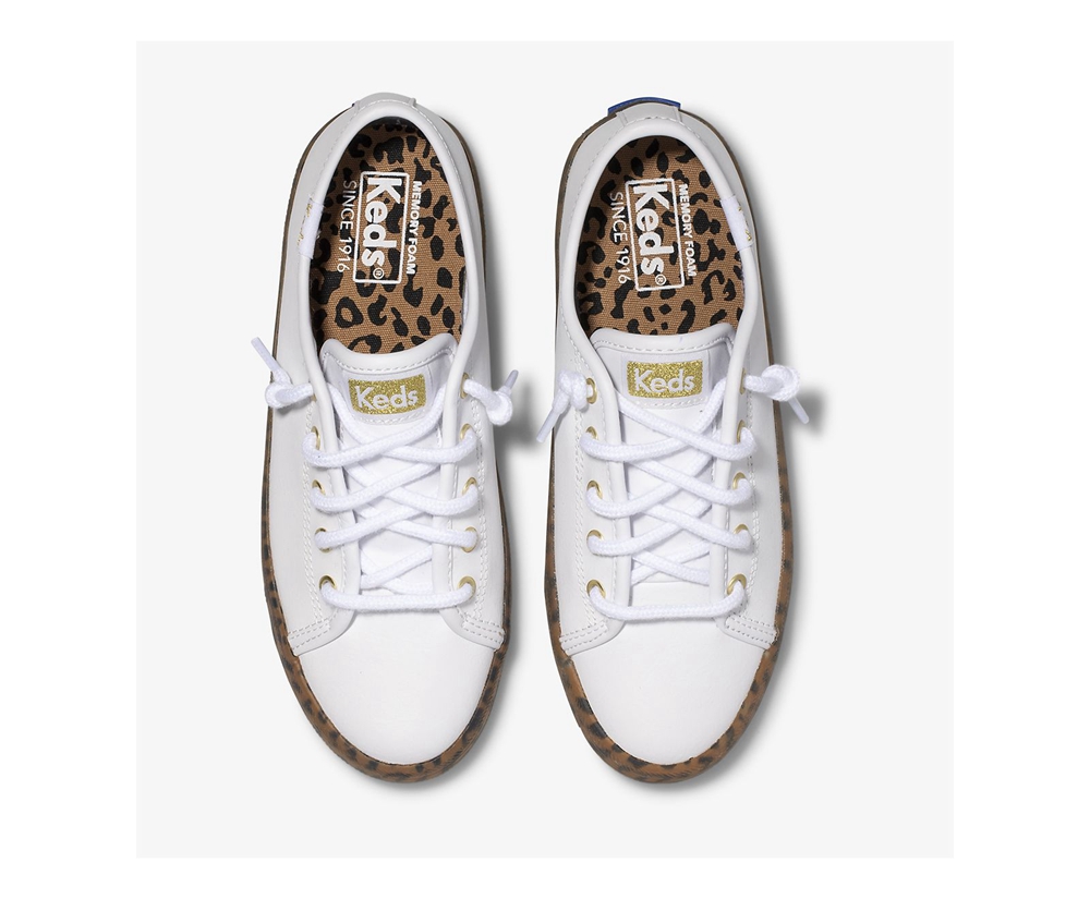 Tenis Keds Niña Blancos - Kickstart Leopard Foxing - 3049-XISNH